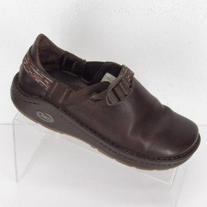 Chaco Pedshed Leather Clogs 8 Brown